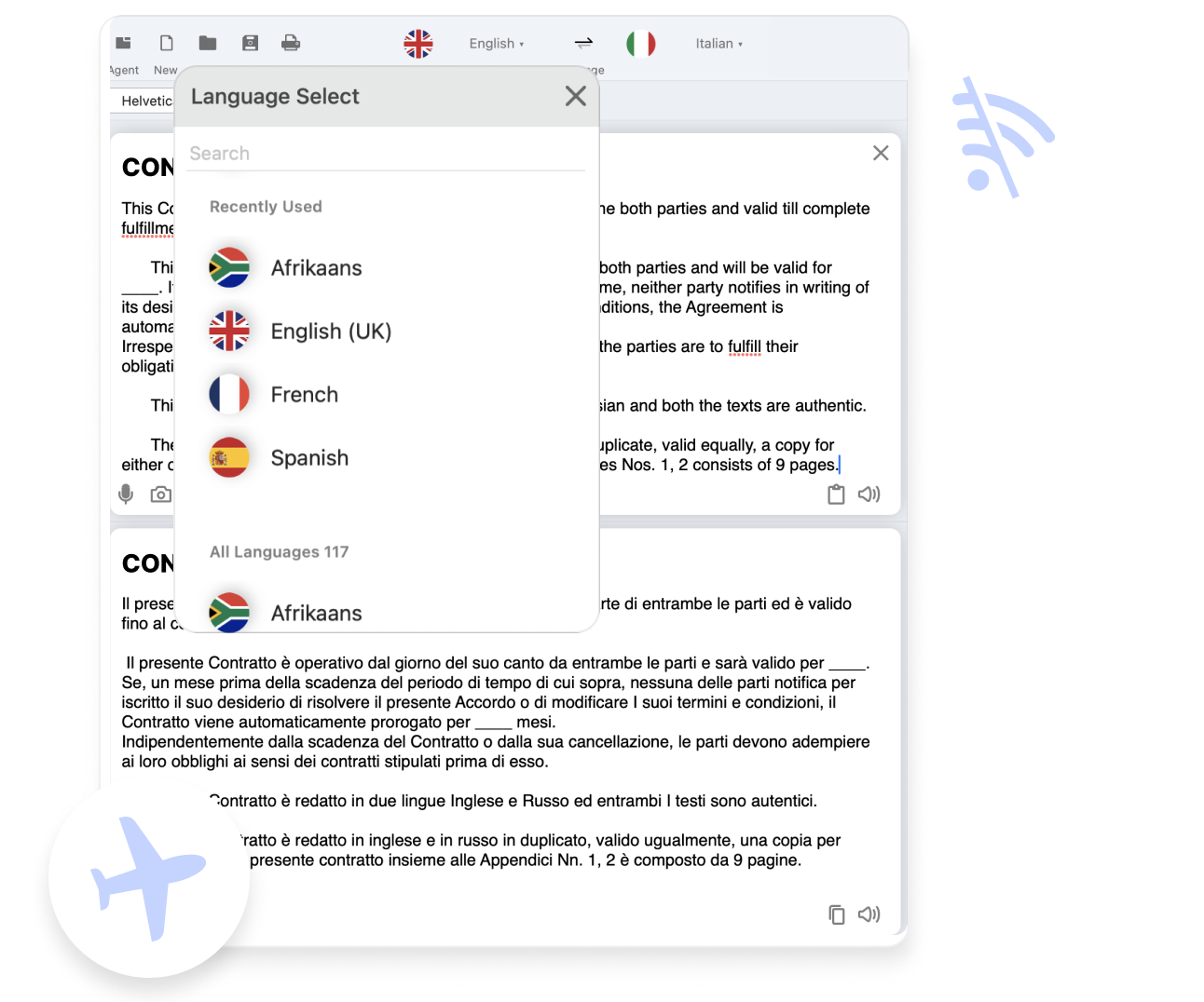 Tradurre senza una connessione Internet
